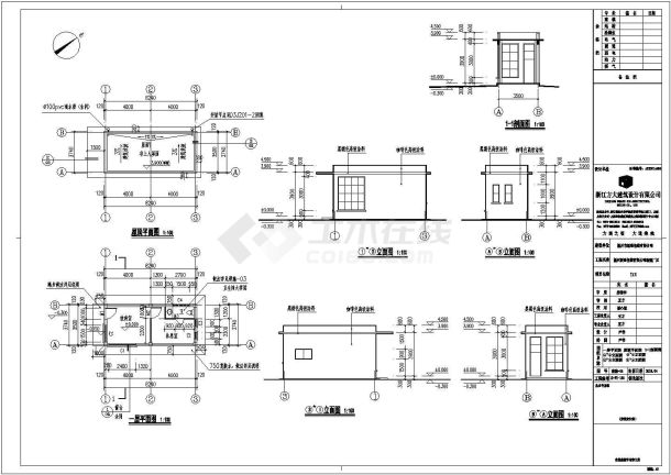 温州某有限公司新建厂区门卫室建筑设计施工图-图一