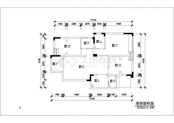 欧式三室两厅住宅室内装修设计图纸-图一