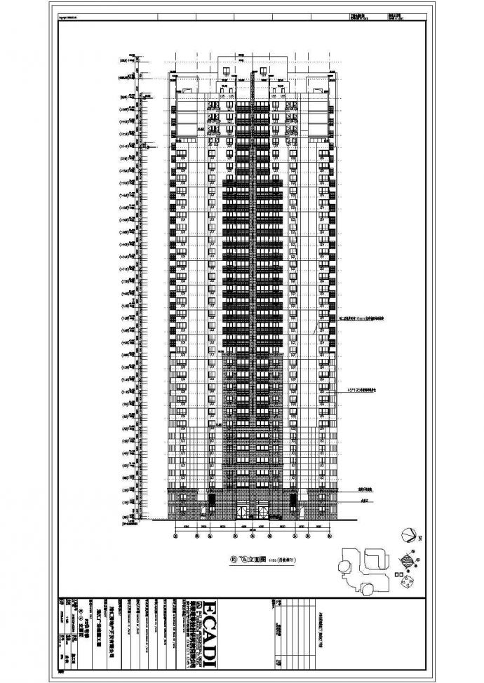 上海某34层高层框架结构商业综合体建筑设计施工图（含图片）_图1