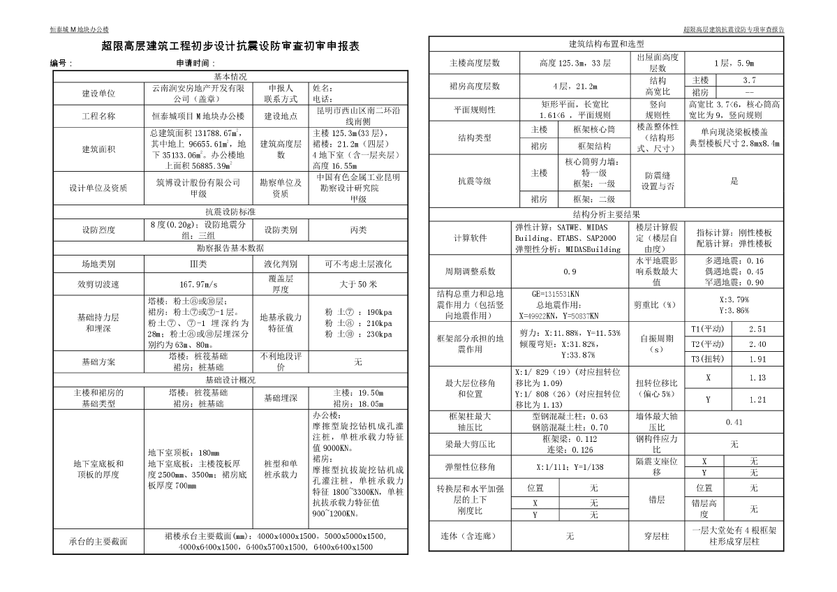 恒泰城项目M地块办公楼 超限审查报告-图二