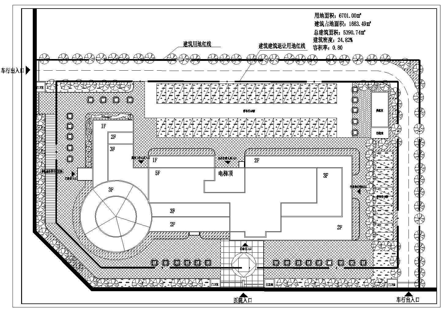 某乡镇五层妇幼保健院建筑设计平面方案图