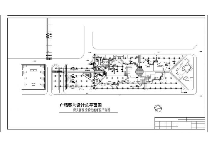 成都某街头游园的喷灌系统设计图纸_图1