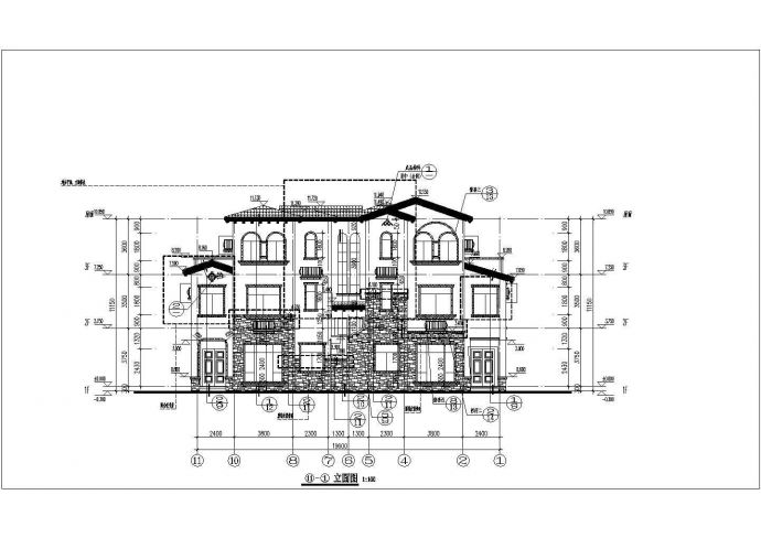 某地三层框架结构现代风格别墅方案图_图1