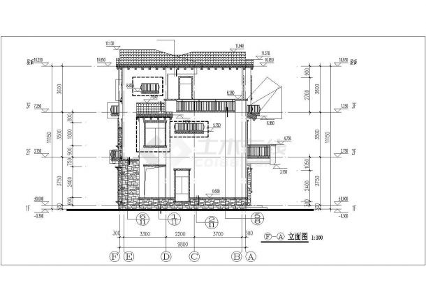 某地三层框架结构现代风格别墅方案图-图二