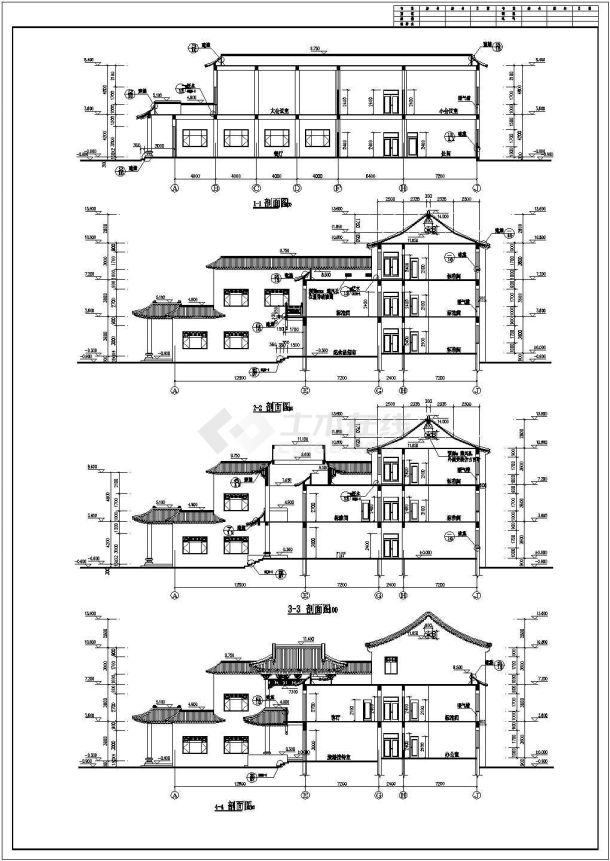 【阳泉】某三层接待中心建筑设计施工图-图二