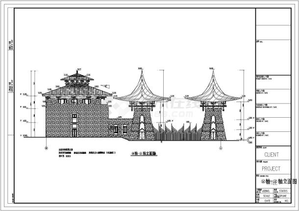 某畲族游客服务中心建筑方案设计图纸-图二