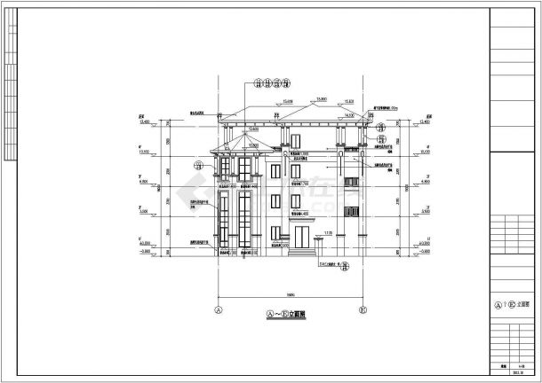 某地四层别墅楼结构设计施工图纸（含建筑设计）-图一