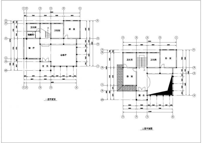 某地三层别墅建筑户型平面设计图纸_图1