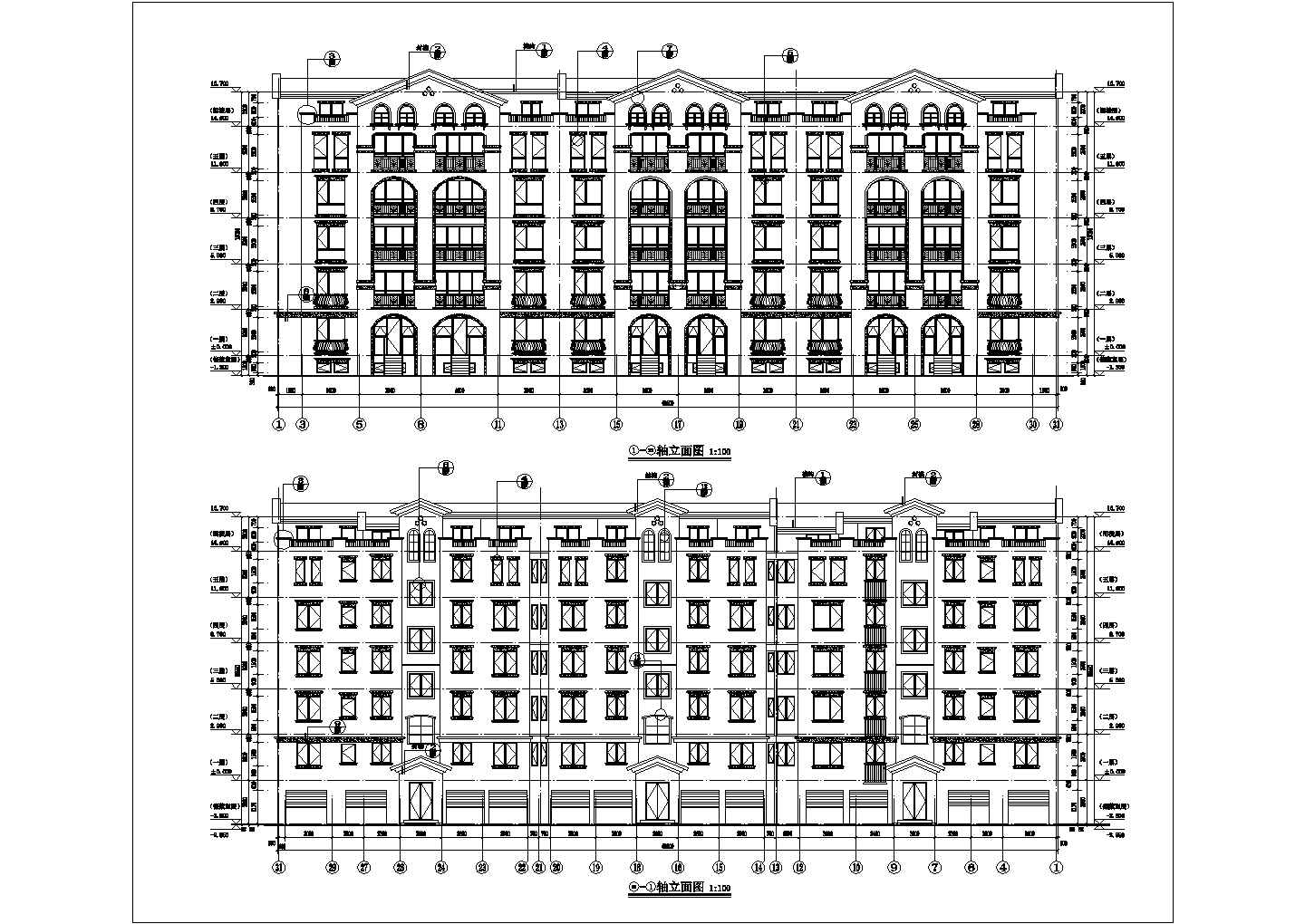 青岛市某5+1多层异形柱框架结构住宅施工图