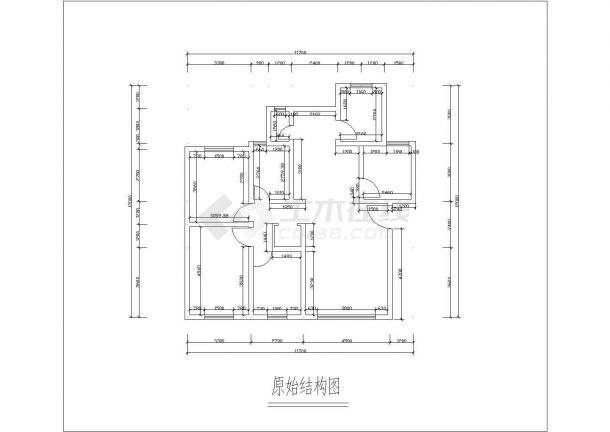 【江苏】某小区室内四室一厅装修设计图-图一