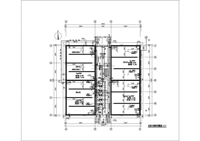 某工业厂房水泵房平面剖面图管道布置图_图1