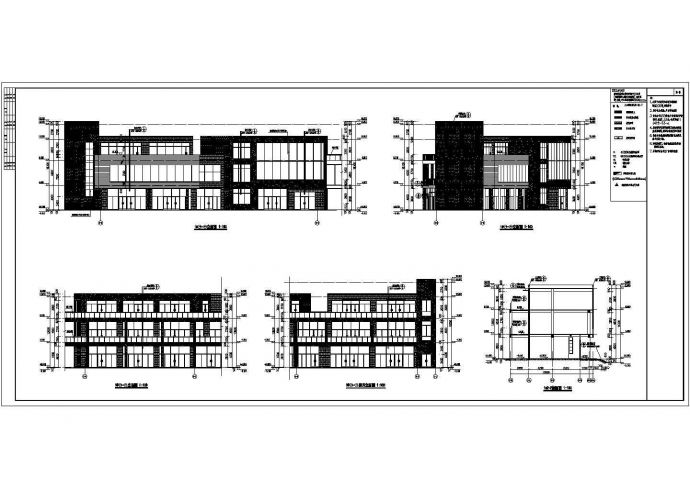 某地三层现代风格售楼部建筑设计施工图_图1