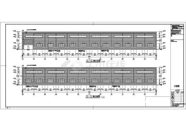 南京某24m单跨单层轻型门式钢架厂房施工图-图一