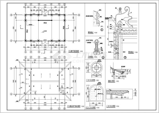 某地区2层天王殿建筑方案设计图纸-图二