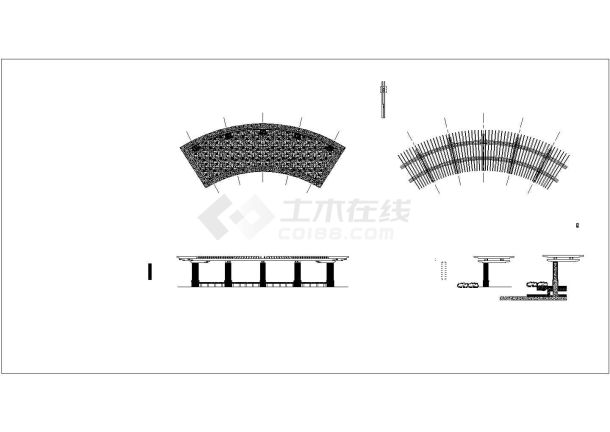 中骏裕景湾弧形单臂花架设计方案图-图二