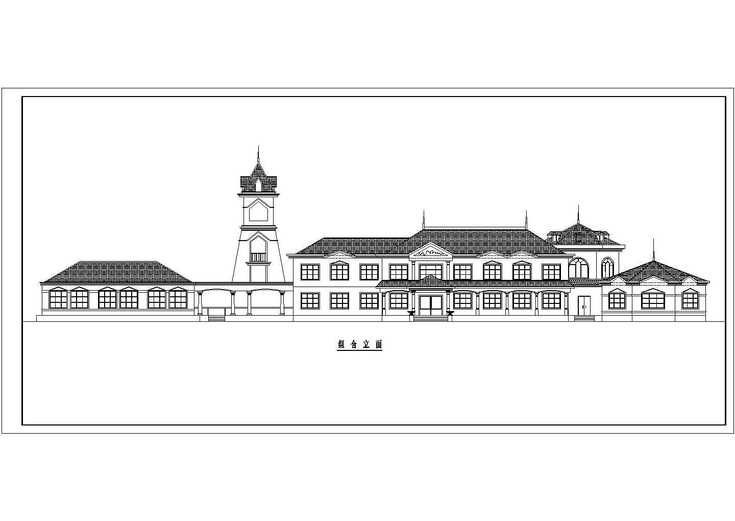 某地二层框架茶楼会所建筑方案设计图
