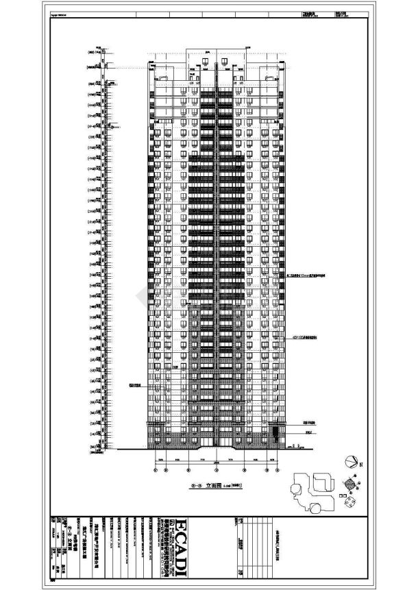 【上海】某34层塔式框架结构高层住宅楼建筑施工图纸-图二