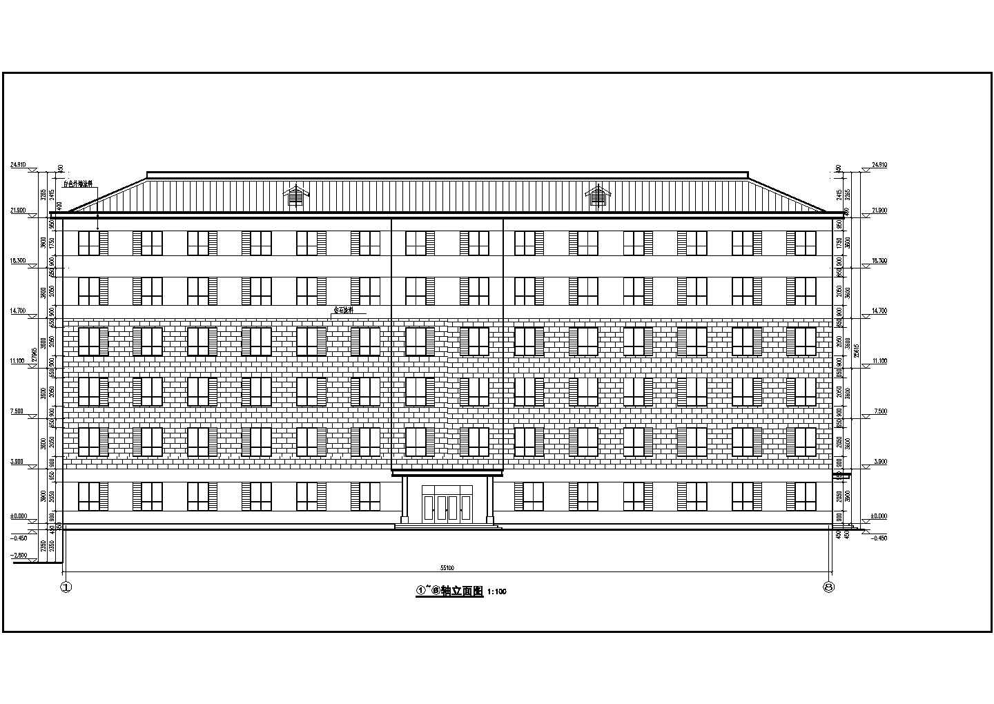 某地6层职工砖混结构公寓楼建筑设计施工图