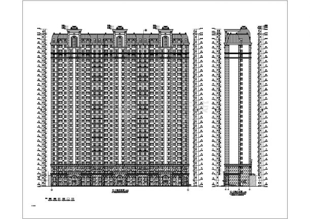 【山东】17层框架剪力墙结构高层住宅楼建筑施工图纸-图一