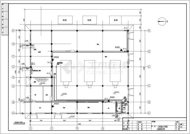 某地一框架结构锅炉房全套水电热施工图-图二