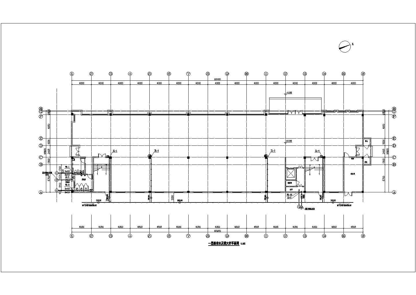 某工程六层砖混结构办公楼给排水、消防工程设计图