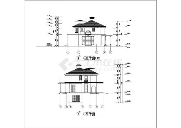 10套各种单幢别墅建筑设计方案图-图二