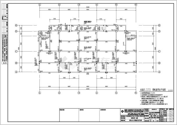 某地3层框架结构办公楼结构施工图-图二