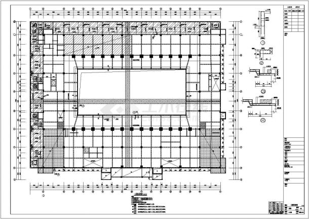 四层框架结构健身馆带游泳池结构施工图-图二