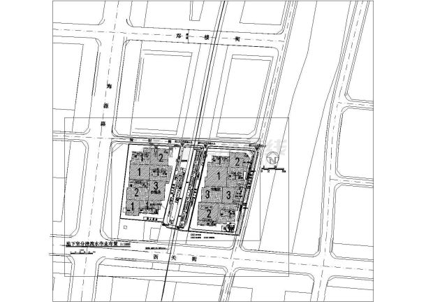 住宅工程施工总平面图，塔吊布置图，土方开挖顺序图。-图一