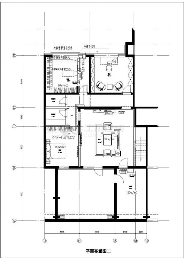 某地区2层别墅的多联机方案设计图-图一