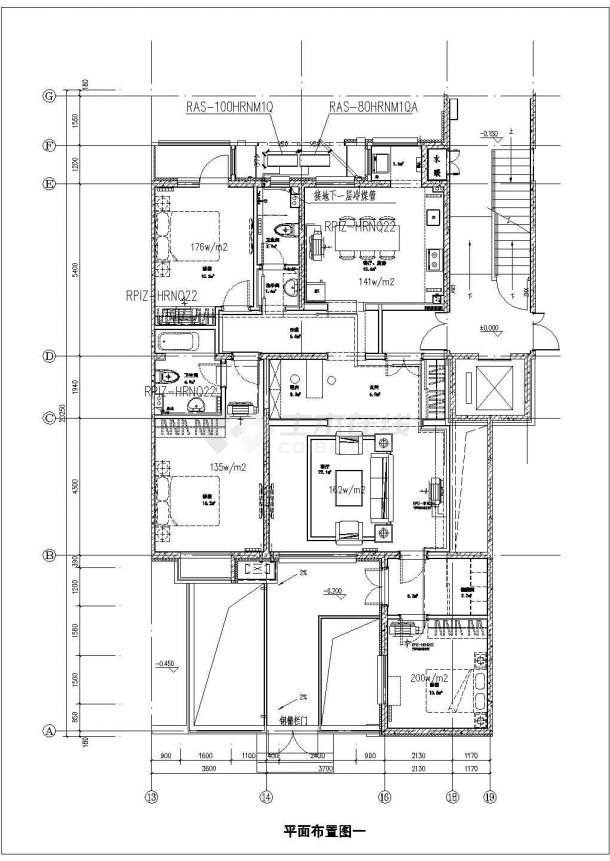 某地区2层别墅的多联机方案设计图-图二