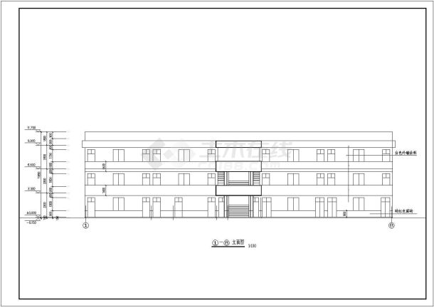 某地区三层砌体教学楼加固设计施工图纸-图一