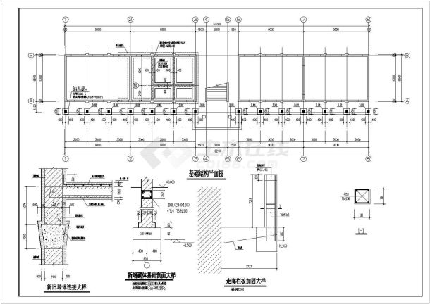 某地区三层砌体教学楼加固设计施工图纸-图二