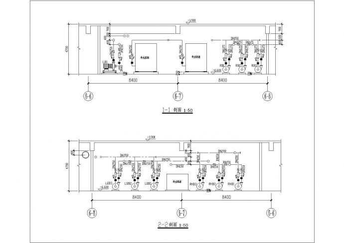 揭阳岐山翠园六层住宅机房设计图及系统图_图1