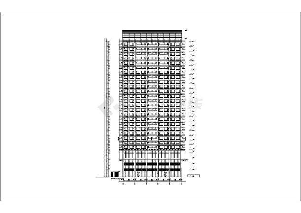 某地区地下3层地上30层框架核心筒结构商务大厦建筑施工图-图一