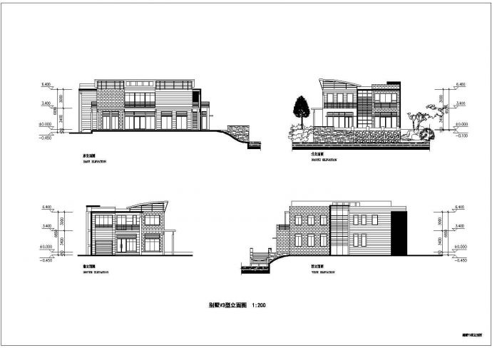 某地区多套独幢别墅建筑设计方案图_图1