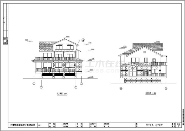 农村某3层小型别墅建筑方案设计图纸-图二