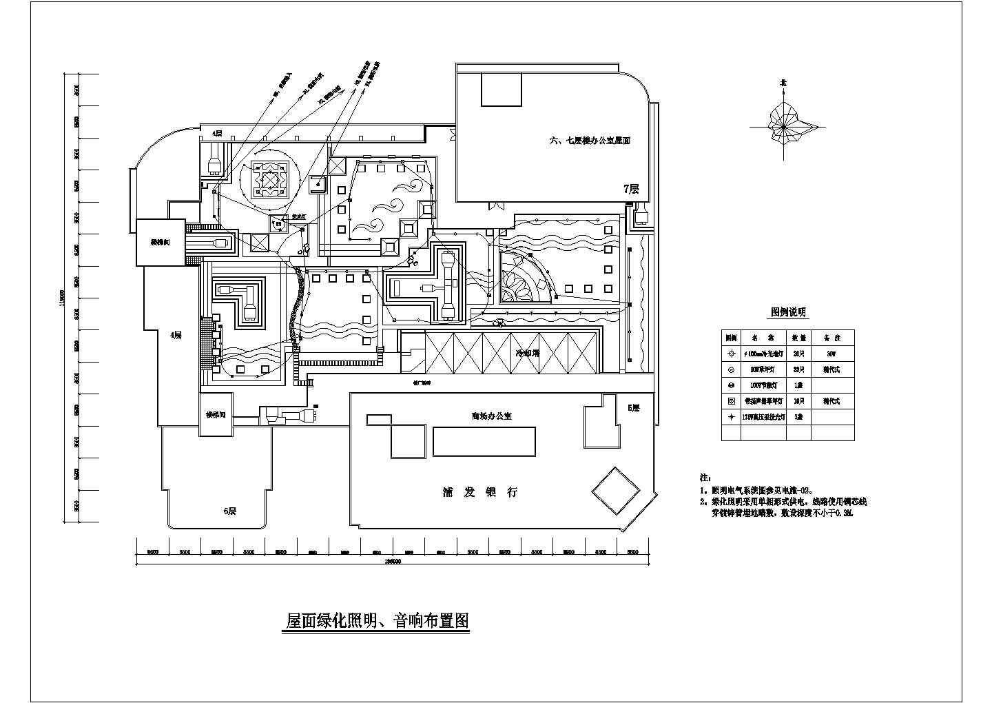 小区及屋顶景观及电气工程施工布置图