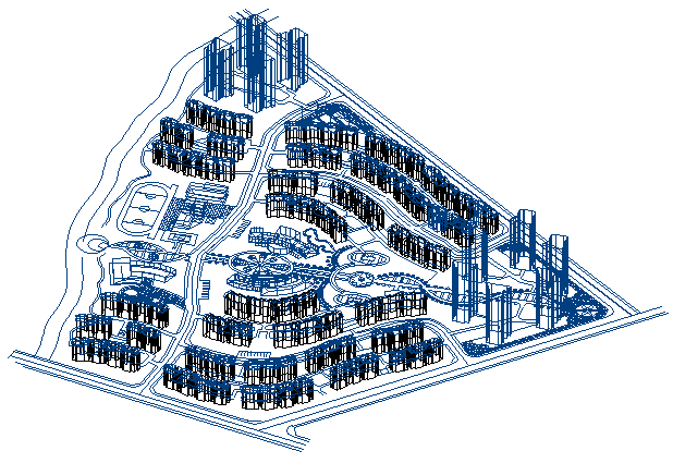 某住宅小区景观规划设计图（3D效果图）下载su模型