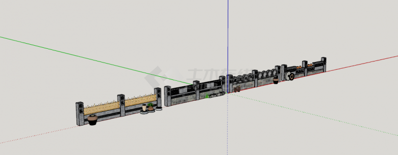 乡村民俗围墙3Usu模型设计-图二