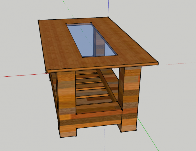 玻璃咖啡桌SU模型设计_图1
