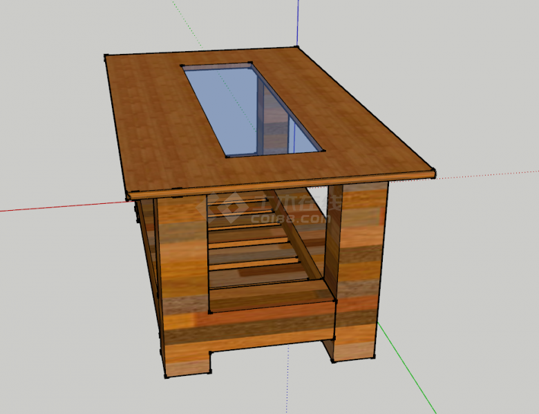玻璃咖啡桌SU模型设计-图一