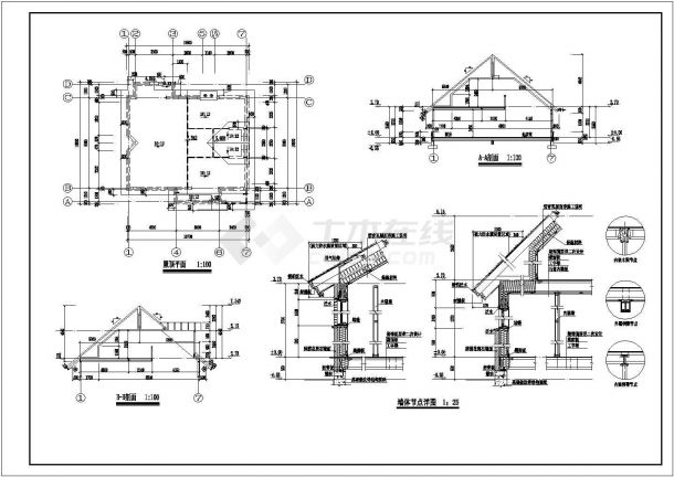 某地二层木结构别墅建筑设计施工图-图二