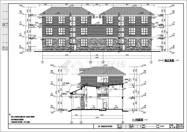 深圳四层框架结构别墅建筑设计施工图-图二