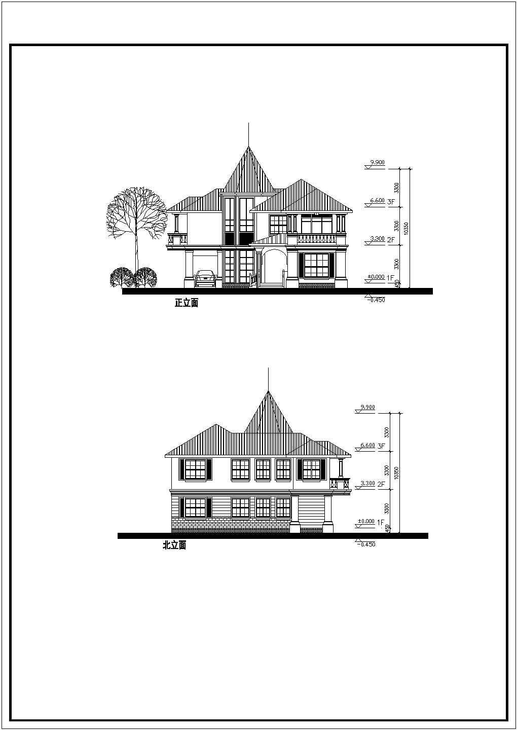 某地农村二层乡村别墅建筑方案设计图