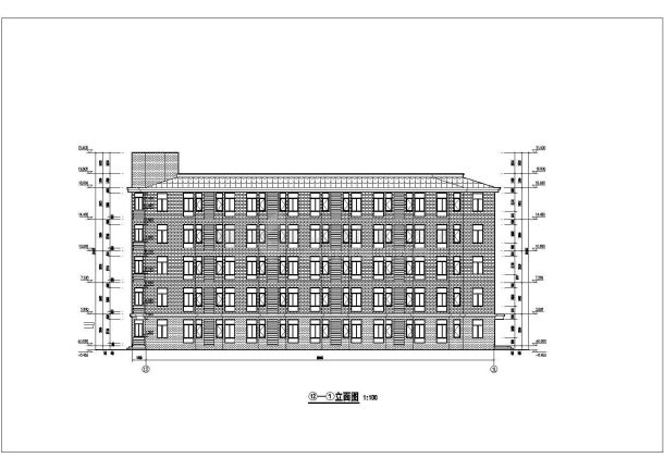 某中学五层学生宿舍楼建筑设计方案图-图二