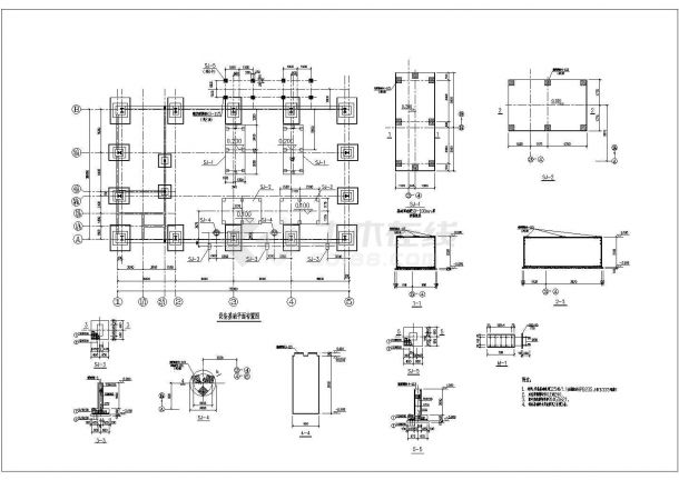 某地双坡单跨轻型门式钢架厂房结构施工图（局部夹层）-图二