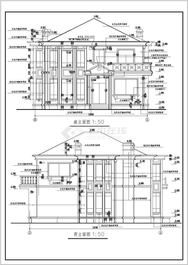 某别墅小区7套三层别墅建筑设计方案图-图一