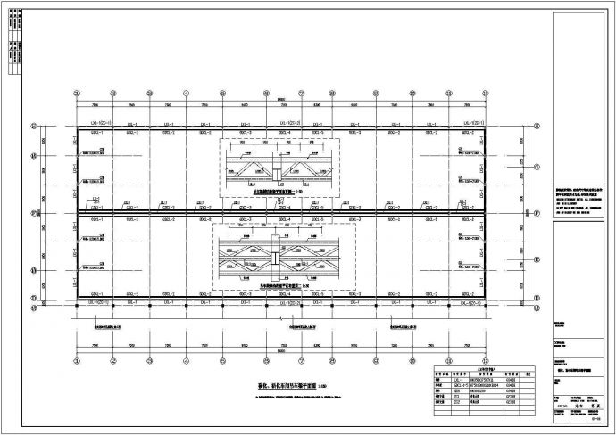 某地钢结构设备厂房结构施工图（带天窗）_图1