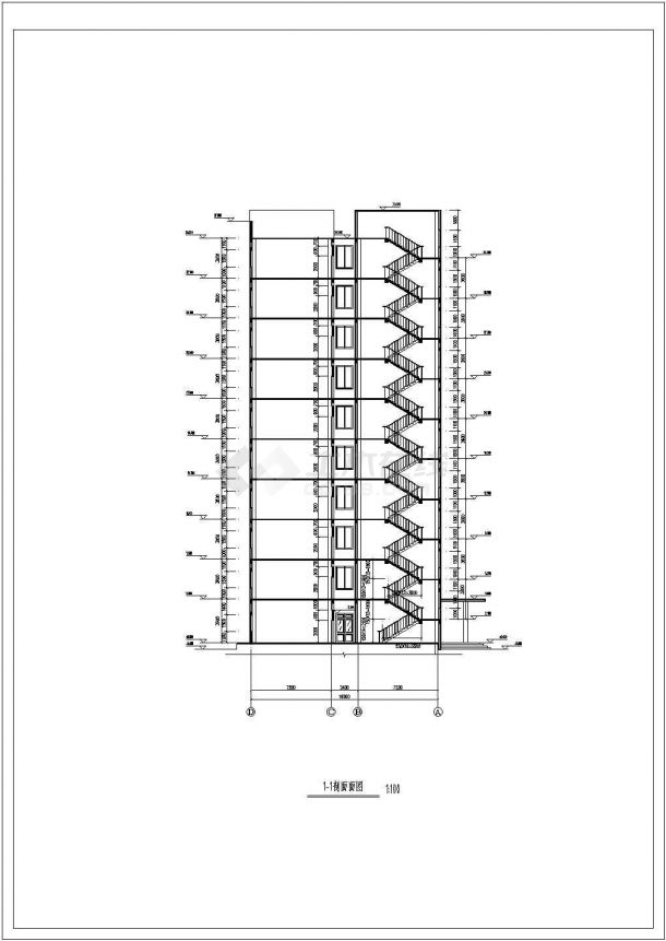 【厦门】10层框架结构办公楼毕业设计（不含计算书）-图二